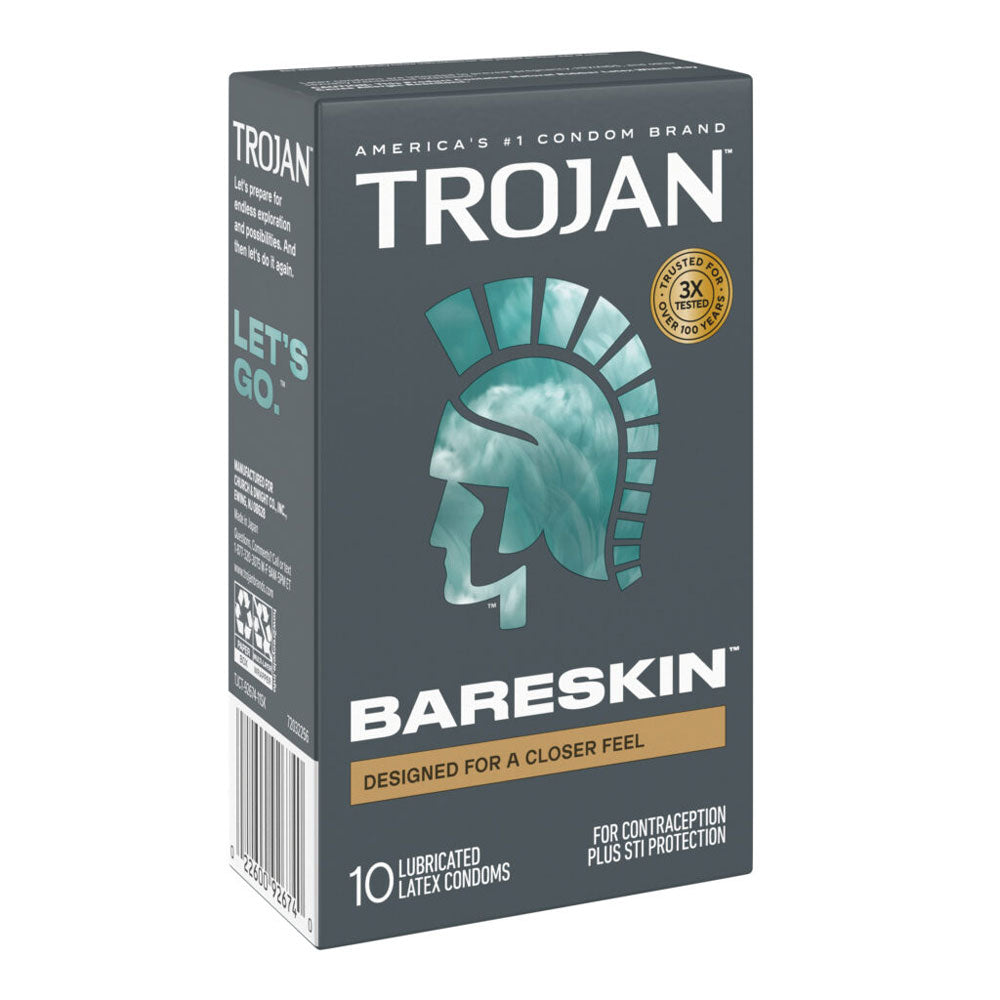 Trojan Sensitivity Bareskin Lubricated Condoms - 10 Pack - 40% Thinner