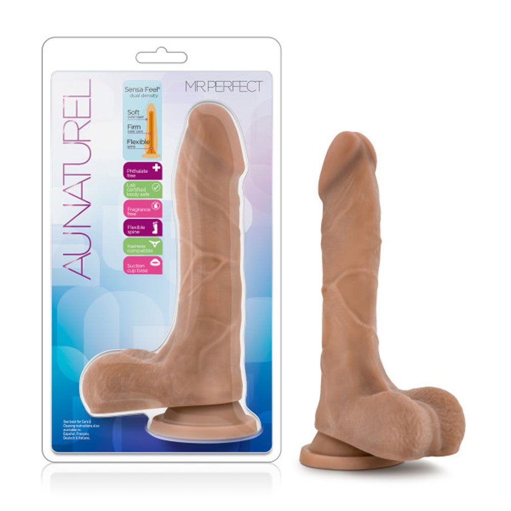 Au Naturel Mister Perfect Mocha Dildo – Realistic, Waterproof, Harness Compatible