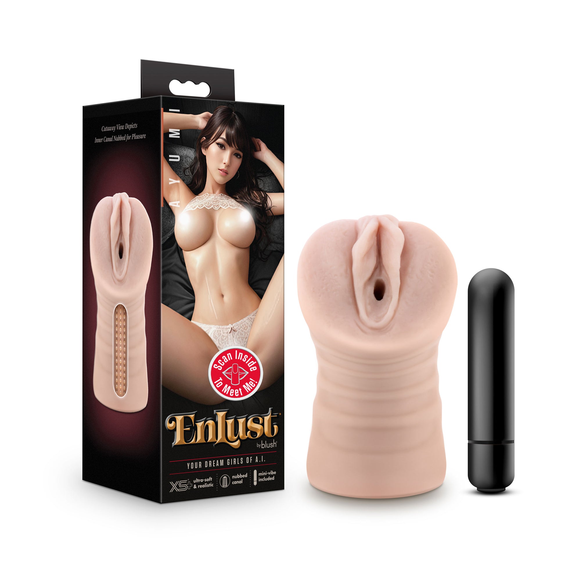 Enlust Ayumi Vibrating Stroker - Beige - Realistic Design
