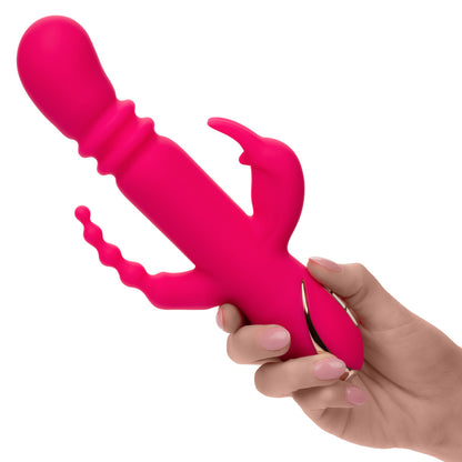 Jack Rabbit Signature Heated Silicone Triple Fantasy Rabbit – Pink