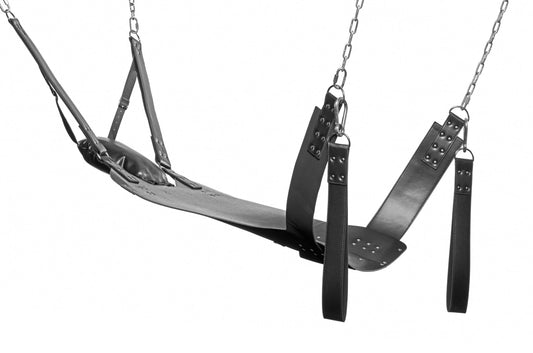 XR Brands Extreme Sling Bondage Sling with Adjustable Straps – Black