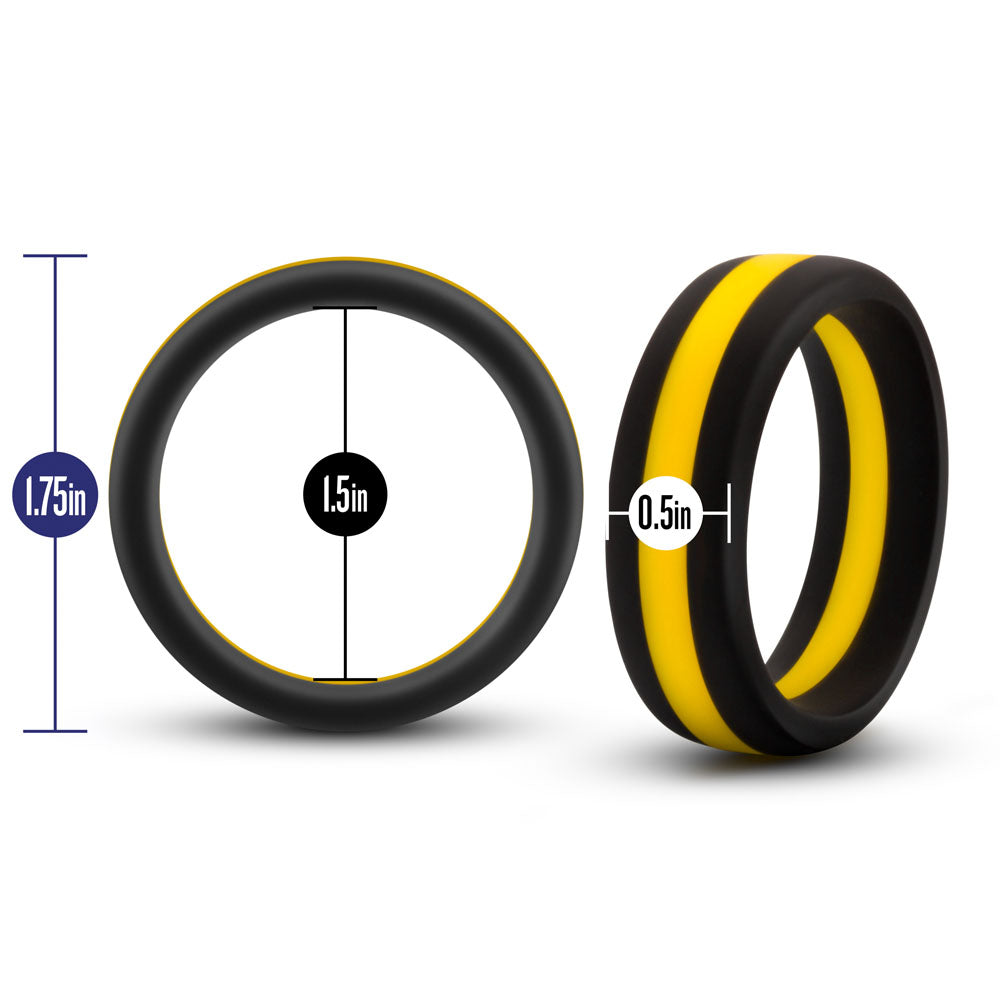 Blush Performance Silicone Go Pro Cock Ring – Black/Gold