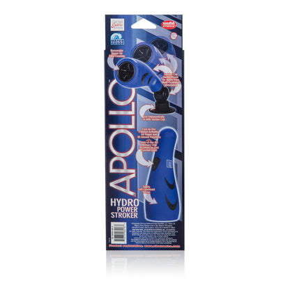 Apollo Hydro Power Stroker – Blue – Vibrating Stroker with Suction Cup Base