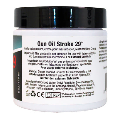 Gun Oil Stroke 29 Masturbation Cream – 6 Oz Jar