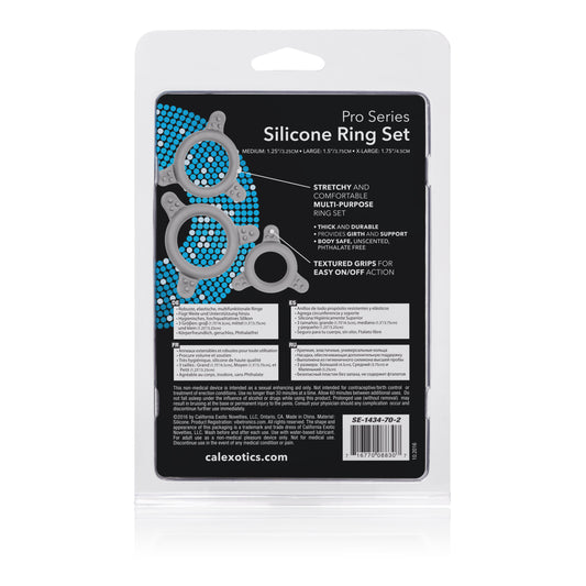 CalExotics Pro Series Silicone Ring Set – Gray – Phthalate Free