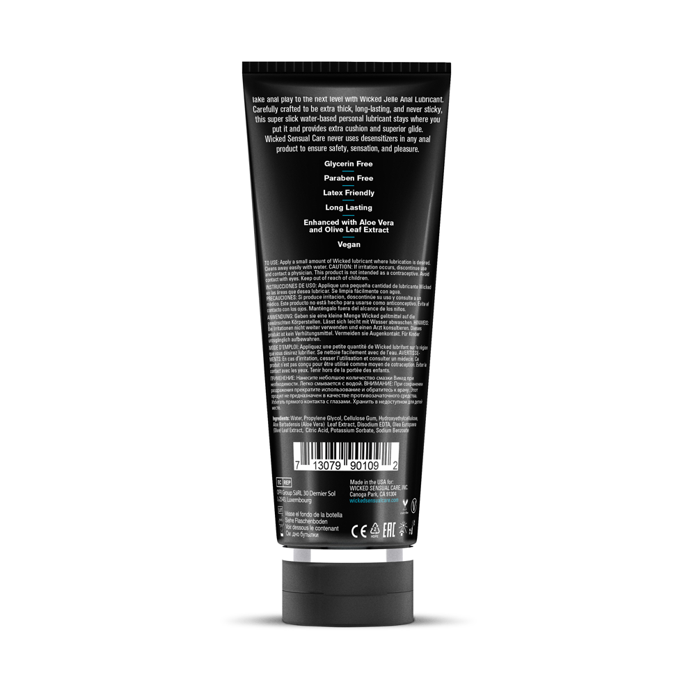 Wicked Jelle Water-Based Anal Lubricant – 8 Fl. Oz. – Glycerin-Free