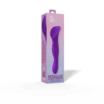 Petallux Clitoral Stimulator - Dual-Ended Waterproof Silicone Vibrator - Purple