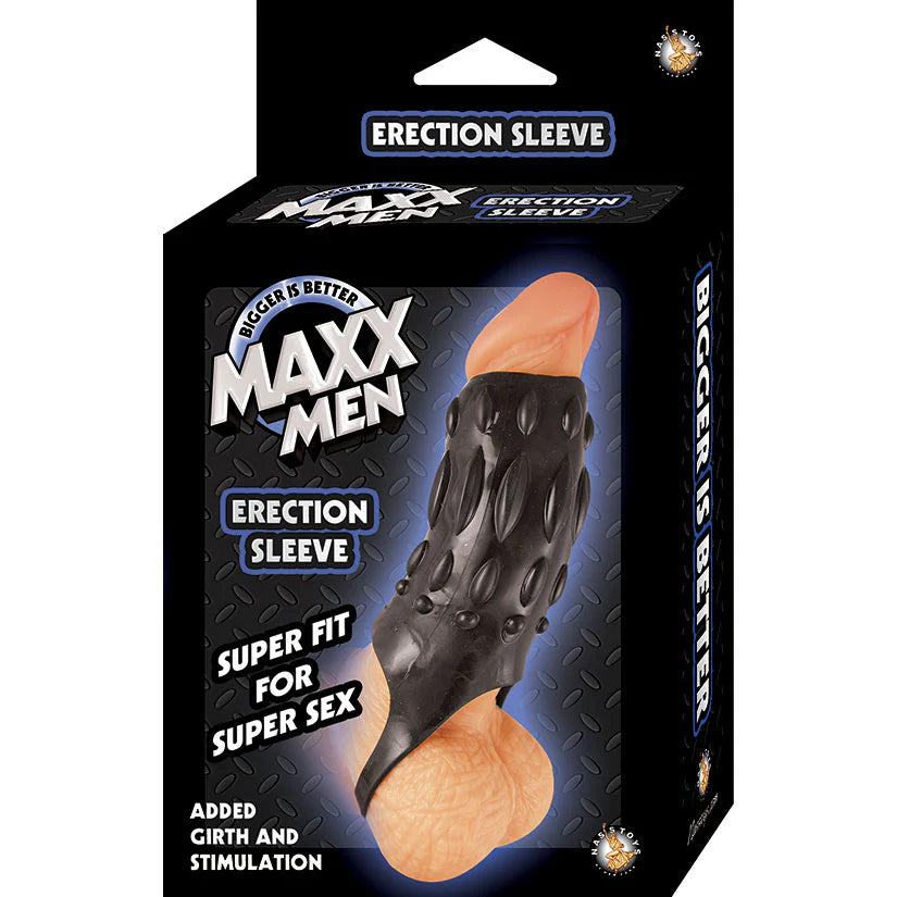 Maxx Men Erection Sleeve - Black - Ribbed for Extra Stimulation