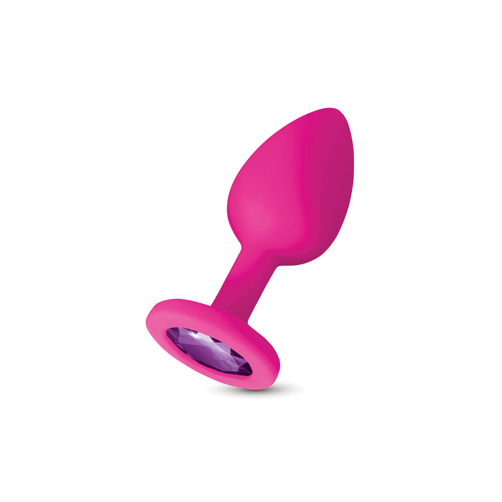 Gemma Purple Gem Pink Silicone Medium Anal Plug - Tapered Design