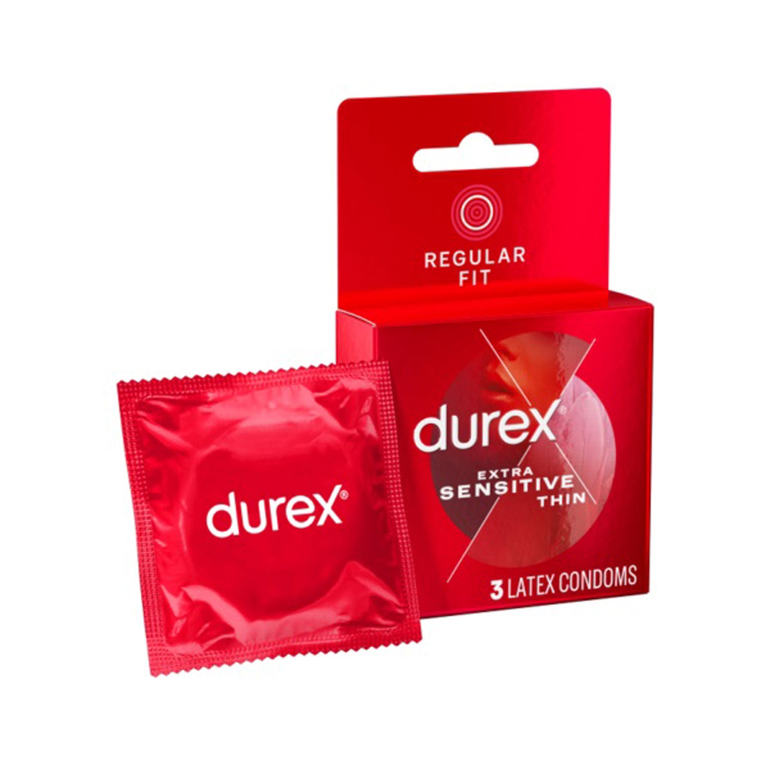 Durex Extra Sensitive Condoms – Super Thin, Fitted Shape, Low Latex Scent – 3 Pack