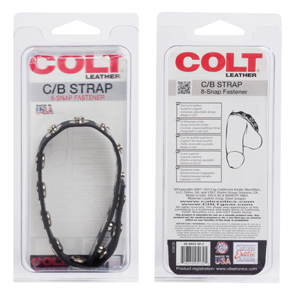 CalExotics Colt 8 Snap Fastener Leather Strap - Black