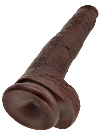 King Cock 14 Inch Cock With Balls - Realistic Brown Dildo with Suction Cup