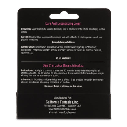 Dare Anal Desensitizing Cream – 0.5 Oz