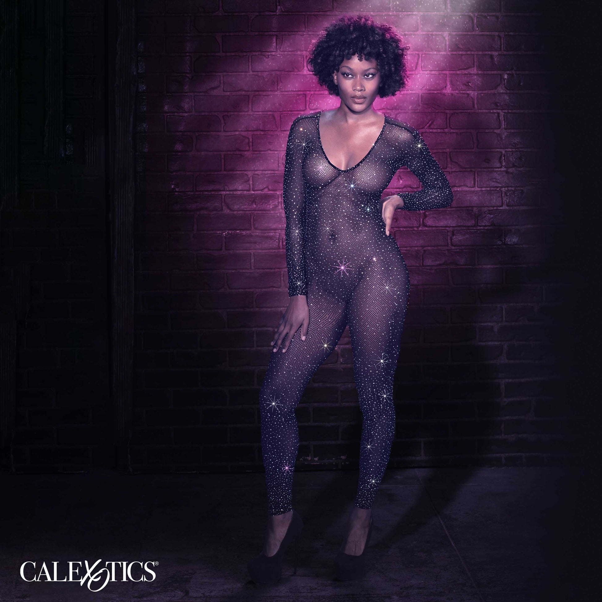 CalExotics Radiance Crotchless Full Body Suit – Crotchless Design – Black