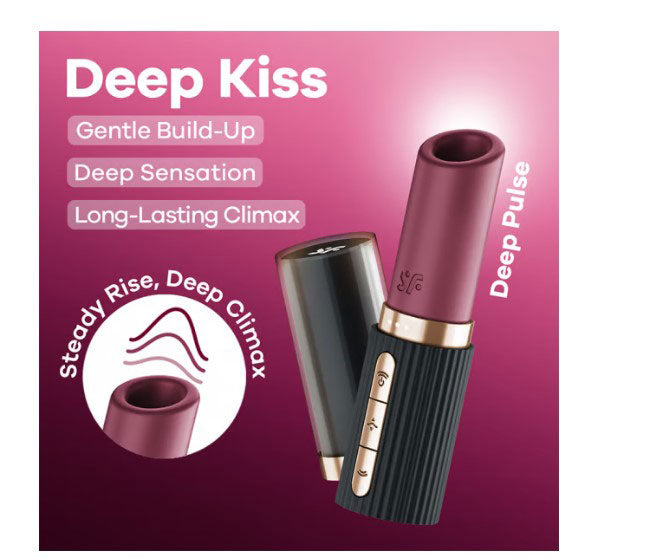 Satisfyer Deep Kiss Air Pulse Vibrator – Burgundy – Waterproof