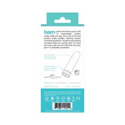 VeDO Bam Rechargeable Bullet - Tease Me Turquoise - Multi-Function Waterproof Vibrator