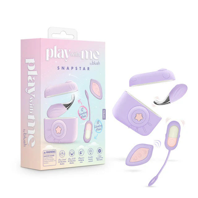 Blush Snapstar Vibrator Set with Wireless Remote – Purple