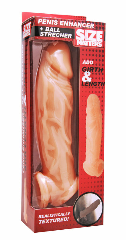 XR Brands Realistic Flesh Penis Enhancer and Ball Stretcher – Beige