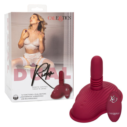CalExotics Dual Rider Remote Control Massager – Red – Thrusting and Vibrating