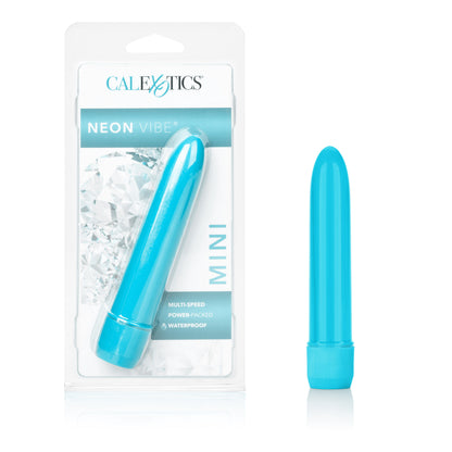 CalExotics Mini Neon Multi-Speed Vibe – Blue – 4.5 Inches
