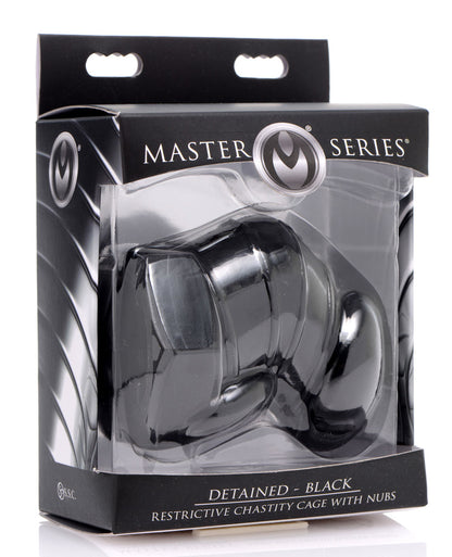 Master Series Detained Black Restrictive Chastity Cage – Teasing Design