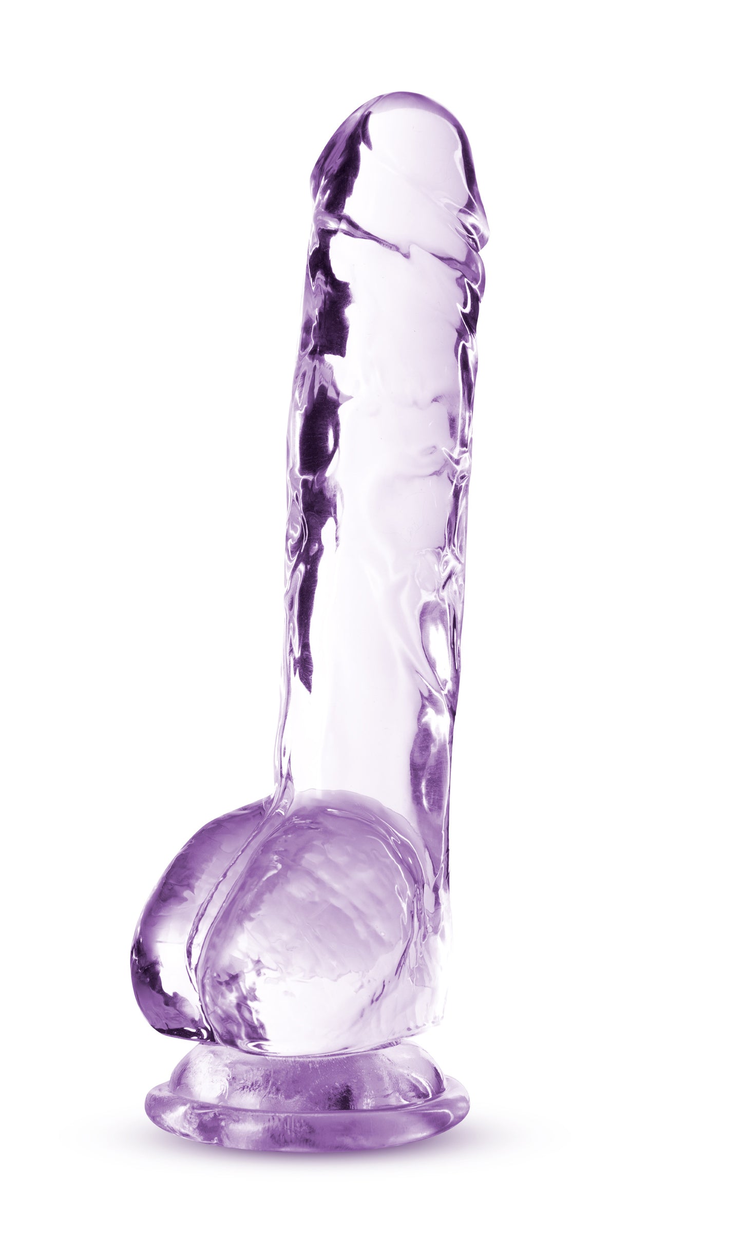 Blush Naturally Yours 8 Inch Crystalline Dildo - Purple - Life-like Design with Suction Cup Base