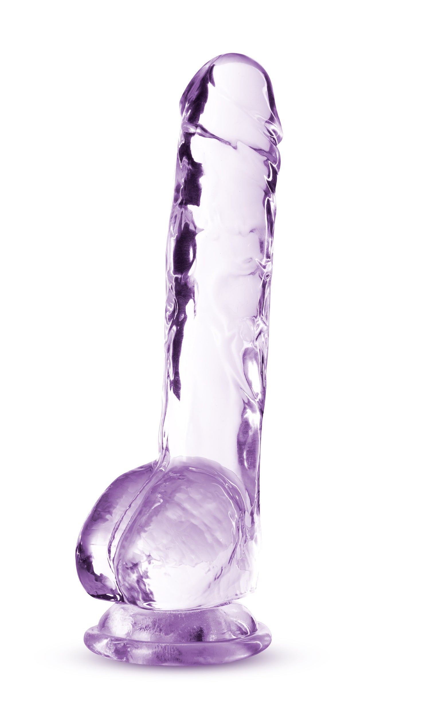 Blush Naturally Yours 8 Inch Crystalline Dildo - Purple - Life-like Design with Suction Cup Base