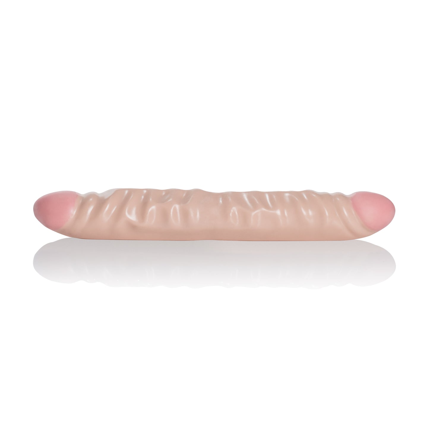 CalExotics Ivory 12 Inches Veined Double Dong – Beige