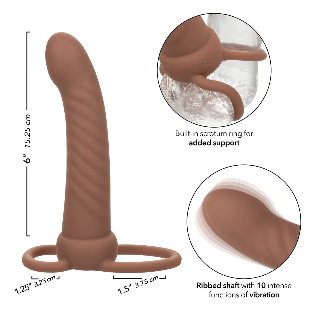 CalExotics Performance Maxx Rechargeable Ribbed Dual Penetrator – Brown