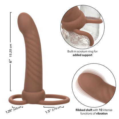 CalExotics Performance Maxx Rechargeable Ribbed Dual Penetrator – Brown