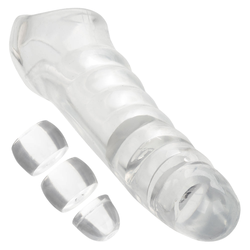 CalExotics Performance Maxx Clear Extension Kit – Clear, 3.75" Head, Body-Safe Material