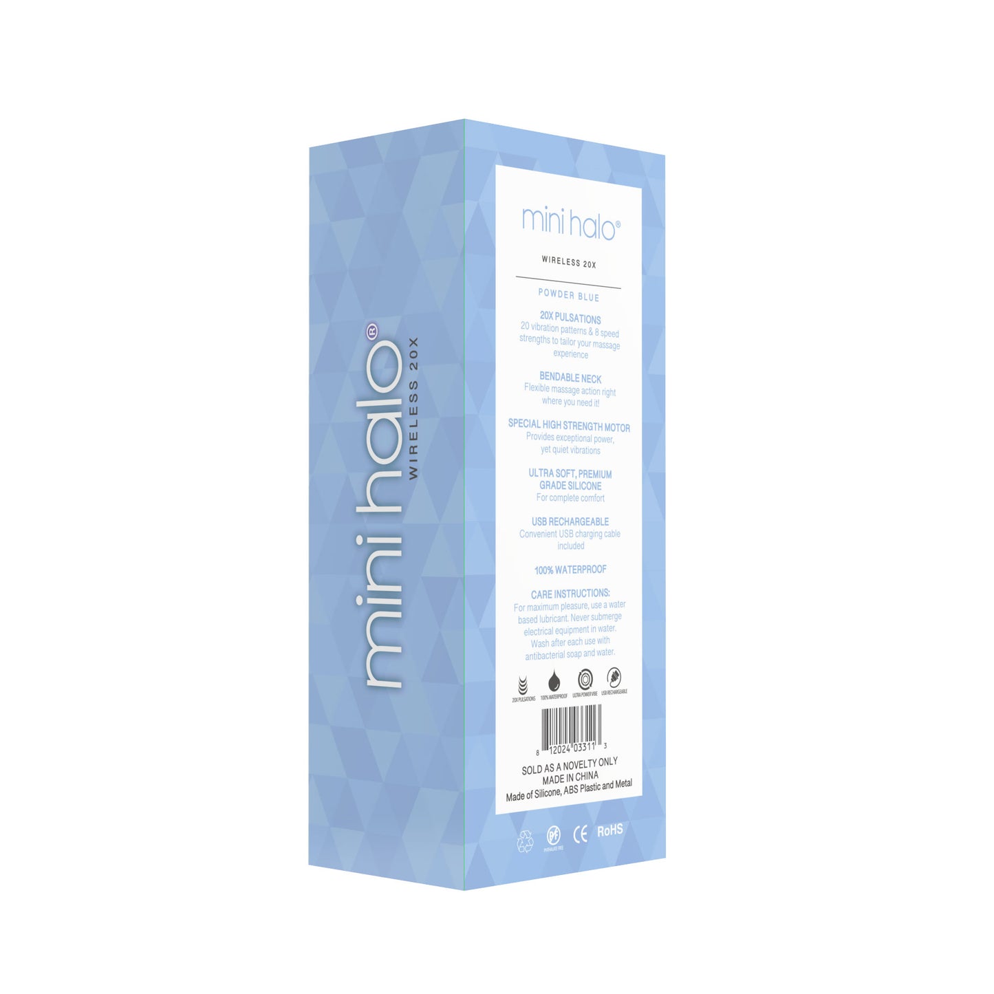 Viben Mini Halo Vibrator – Powerful Multi-Function Massager in Powder Blue