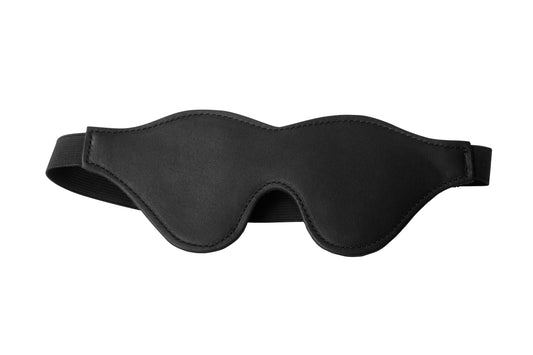 XR Brands Black Fleece Lined Blindfold – Comfortable No-Peek Design