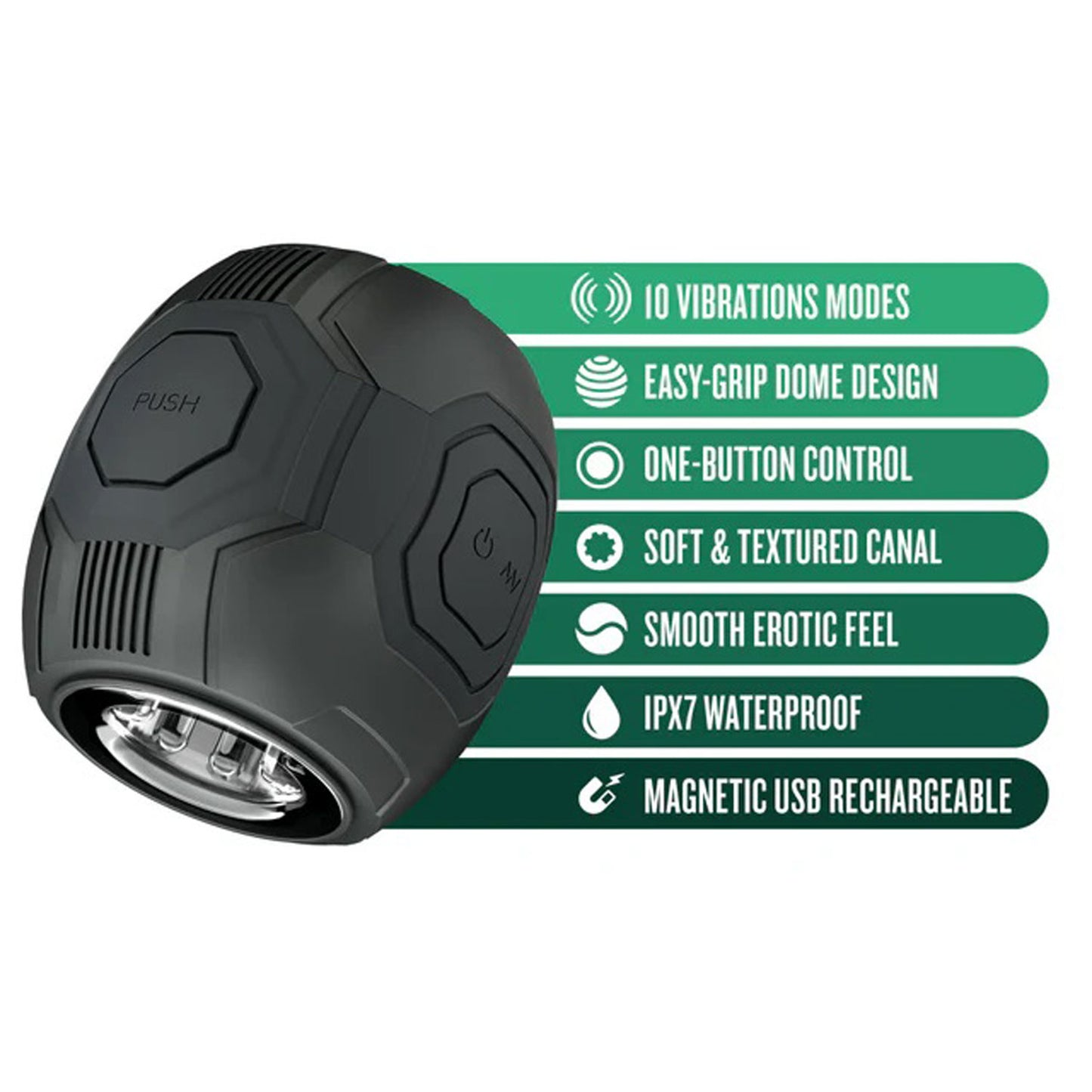 M for Men Dome X Vibrating Masturbator - Automatic Male Stroker - Black
