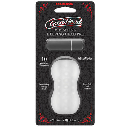 Doc Johnson GoodHead Vibrating Helping Head Pro Mini Stroker – Clear