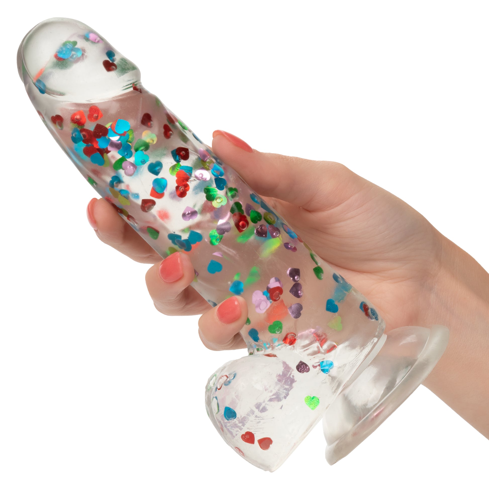 CalExotics Naughty Bits I Love Dick Heart-Filled Dong – 6" Pink