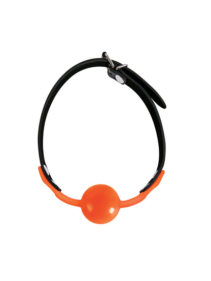 Icon Brands Orange Is the New Black Siligag – Silicone Ball Gag with Faux Leather Straps – Orange