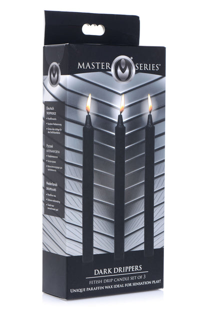 Fetish Drip Candles 3pk - Black - Unscented paraffin wax candles for sensation play