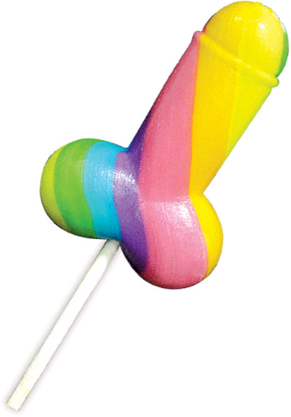 Hott Products Display Rainbow Cock-Pop Lollipops - Multi-Colored, 12 Pieces