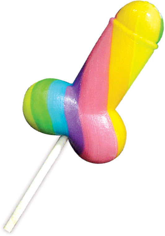 Hott Products Display Rainbow Cock-Pop Lollipops - Multi-Colored, 12 Pieces