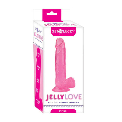 Jelly Love 9" Realistic Dildo with Suction Cup - Pink