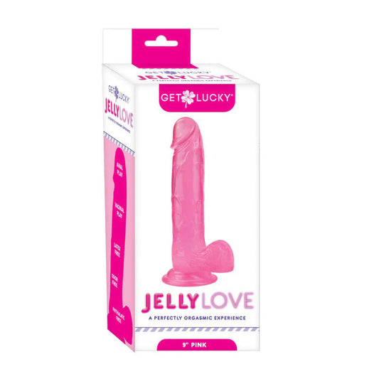 Jelly Love 9" Realistic Dildo with Suction Cup - Pink