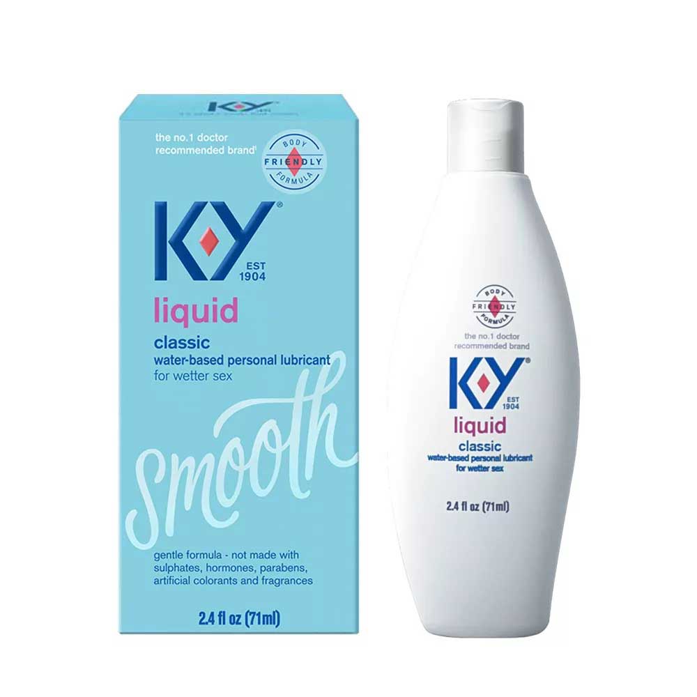 K-Y Liquid Personal Lubricant 2.5 Oz Bottle – Water-Based, Condom Compatible