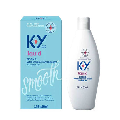 K-Y Liquid Personal Lubricant 2.5 Oz Bottle – Water-Based, Condom Compatible