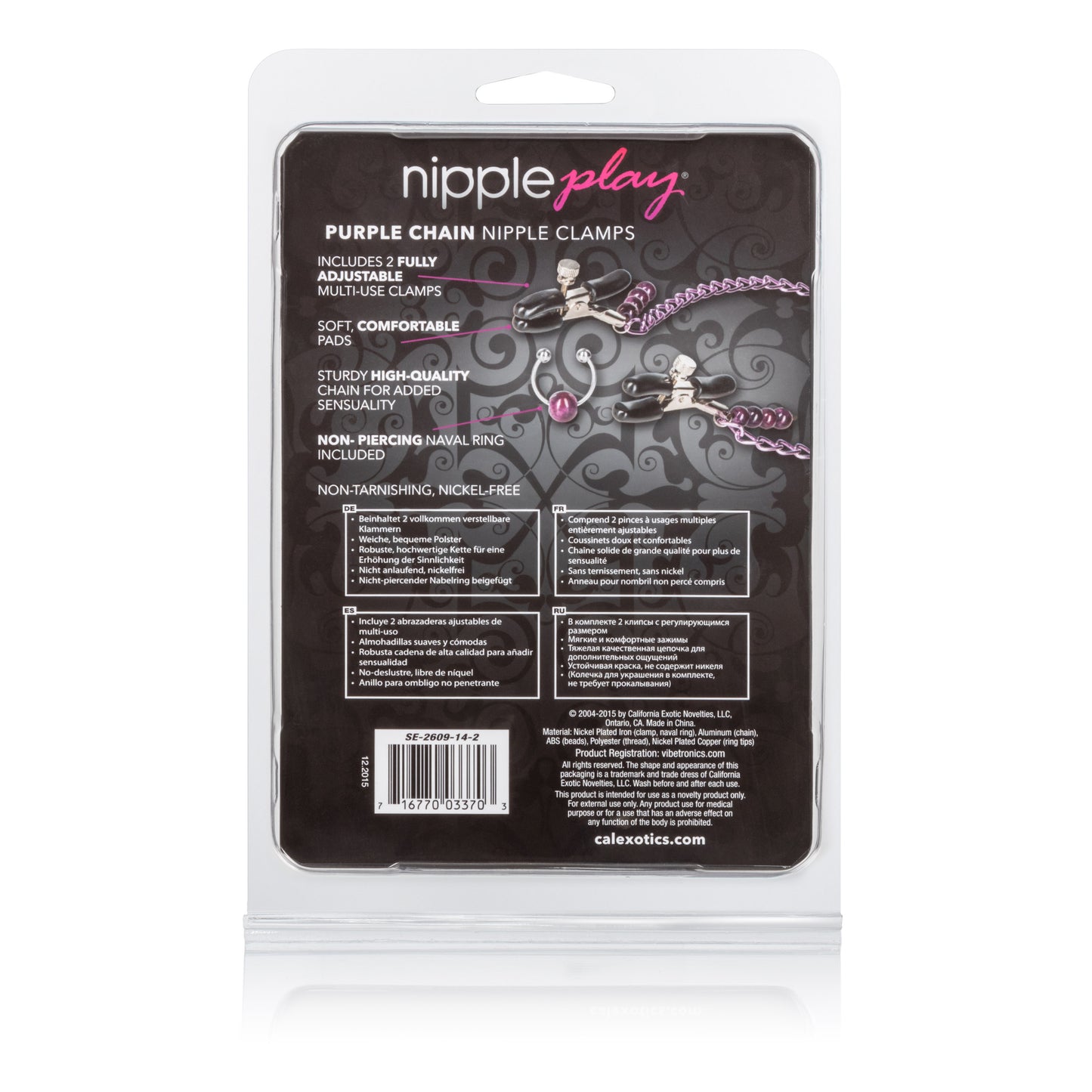 CalExotics Purple Chain Nipple Clamps – Adjustable and Comfortable
