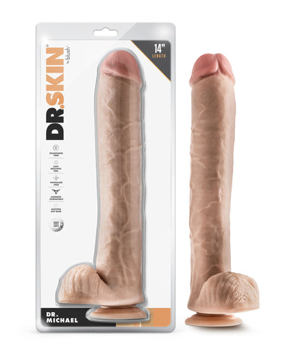 Dr. Skin Dr. Michael 14 Inch Dildo with Balls - Beige
