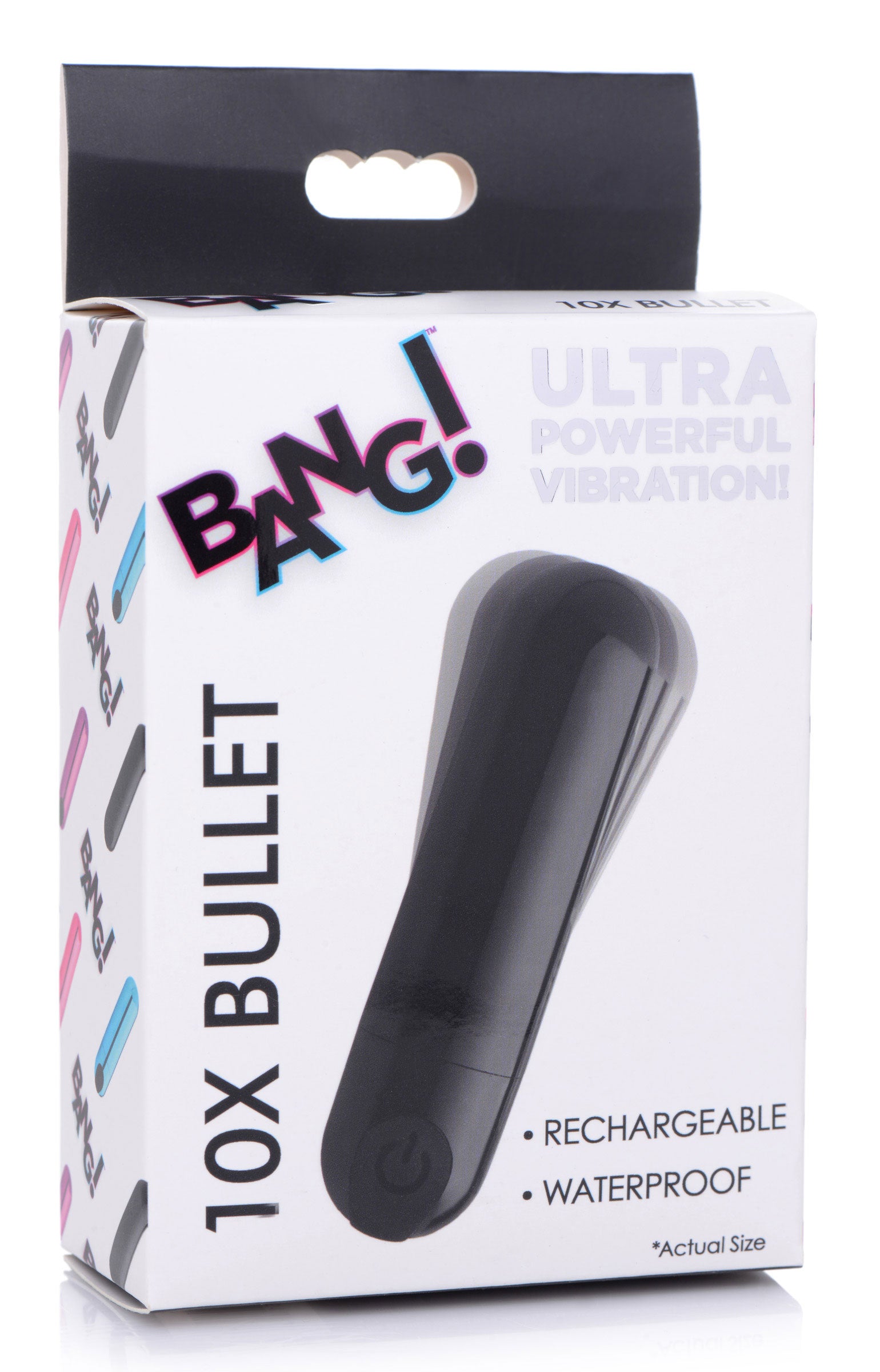 XR Brands 10x Rechargeable Vibrating Metallic Bullet – Black