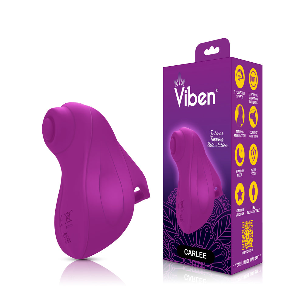 Viben Carlee Tapping Finger Vibe - Purple - Waterproof and Rechargeable