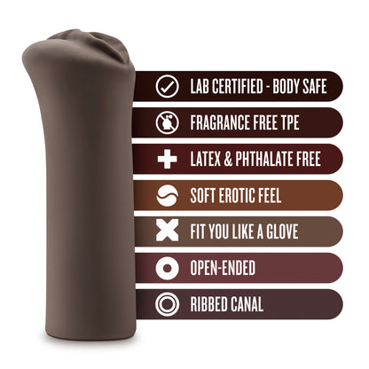 Blush Nicole's Kitty Stretchy Male Stroker with Ribbed Canal - Brown