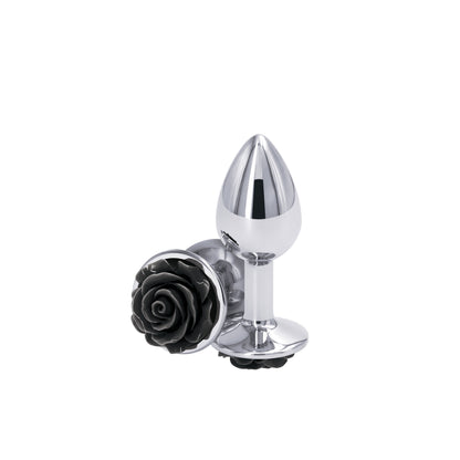 Rear Assets Rose Small Anal Toy - Black